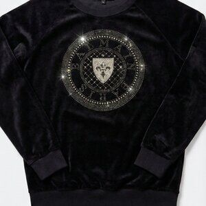 Balmain Paris Black Velvet Pullover